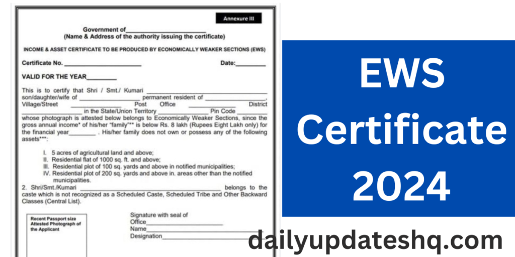 EWS Certificate 2024